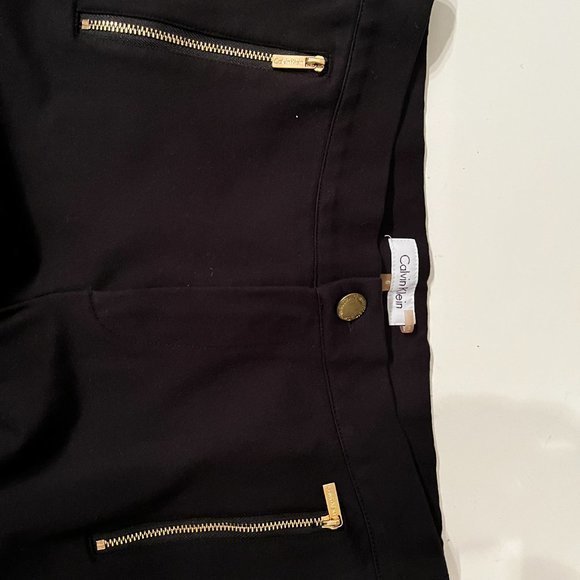 Calvin Klein Slim Fit Black Pants with Zipper Front Pockets – Size 6 - Picture 9 of 11